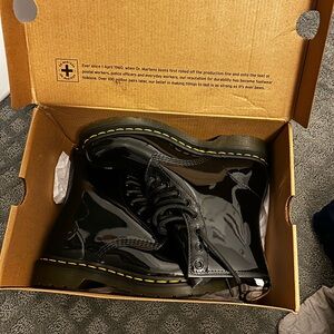 Dr. Martens Black Patent Lamper Boots